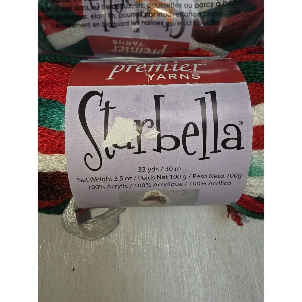 FOUR Premier Yarn Starbella Flash Ribbon Yarn Christmas Super Bulky 6
